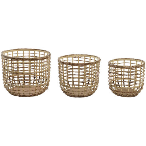 Corbeille Set 3 Fibre De Maïs 39X39X32 Naturel