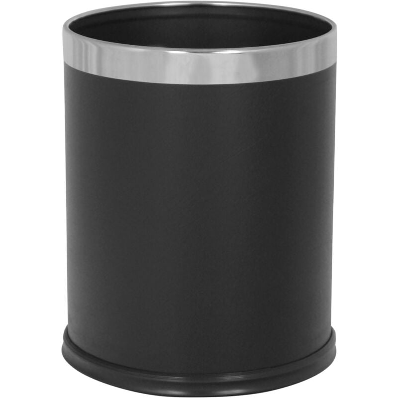 Corbeille effet cuir noir 10L simple paroi - Matériel professionnel - JVD