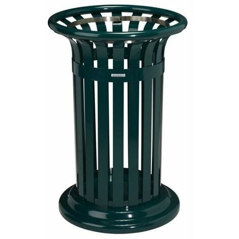 Corbeille tulipe 60 l metal verte ronde