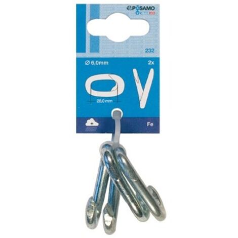 Corchet Acier galva 6mm a 2 Unités (Par 10)