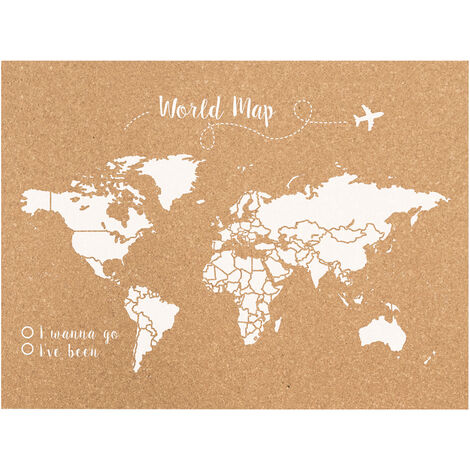 Corcho mapa del mundo blanco