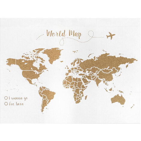 Corcho mapa del mundo fondo blanco