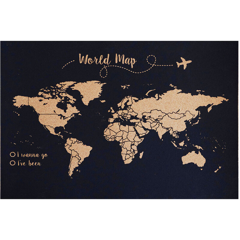 

Corcho mapa del mundo fondo negro 60x45cm - Marco Negro