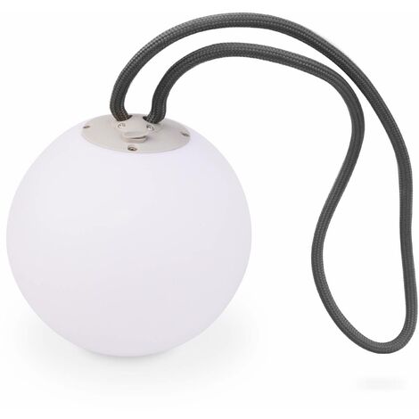 CORDA 20 – Lampe LED sphérique à suspendre. boule lumineuse à accrocher. Ø 20cm. rechargeable