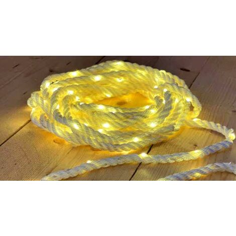 Corda Bianca Maxi Gocce Led bianco caldo 5mt GIOCOPLAST
