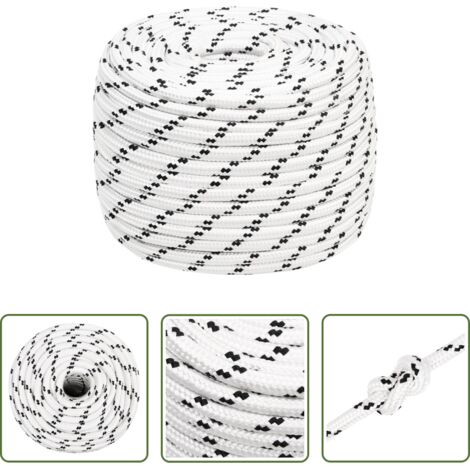Corda da barca -  Corda Intrecciata per Barca Bianca 14 mm x 25 m Poliestere