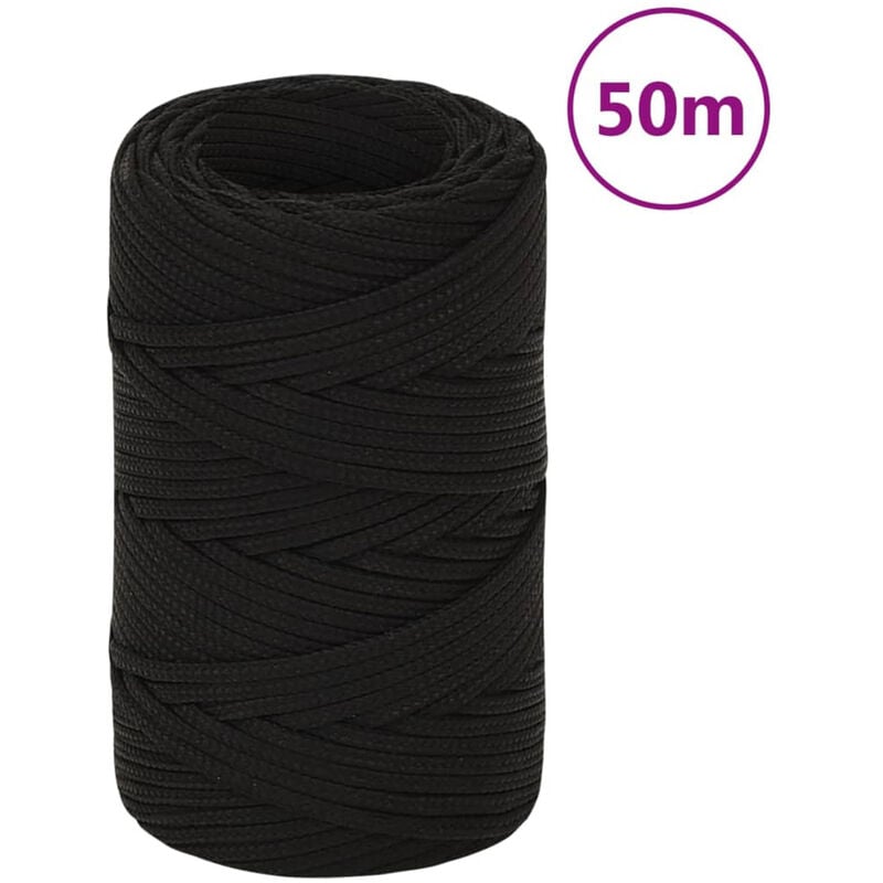 Corda da Lavoro Nera 2 mm 50 m in Poliestere