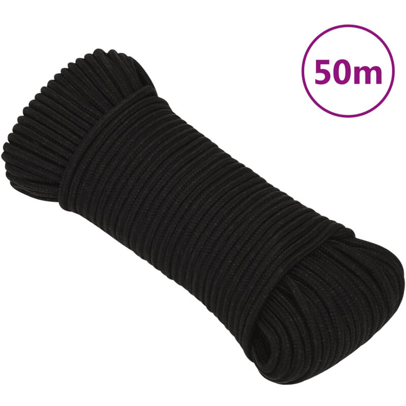Corda da Lavoro Nera 4 mm 50 m in Poliestere