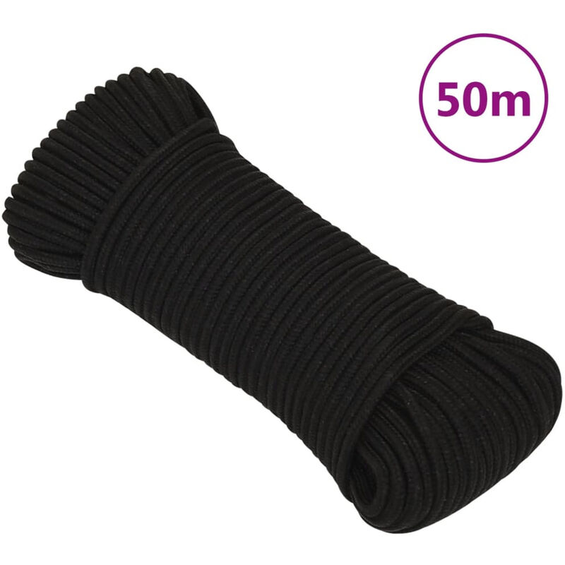 Corda da Lavoro Nera 5 mm 50 m in Poliestere