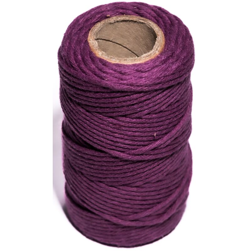 Corda di cotone da 2 mm viola decorativa naturale per confezioni regalo in macramè