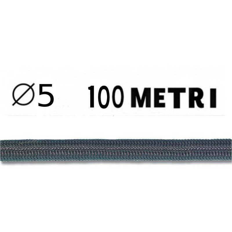 Image of Corda elastica diametro 5 mm nera in bobina da 100 metri nautica