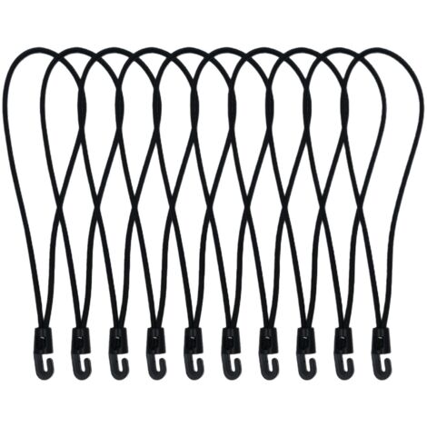 Corda elastica in gomma da 30 pezzi con ganci Corda elastica multifunzionale da 25 cm con gancio Nero per teloni Tende Rimorchio da campeggio Piscina