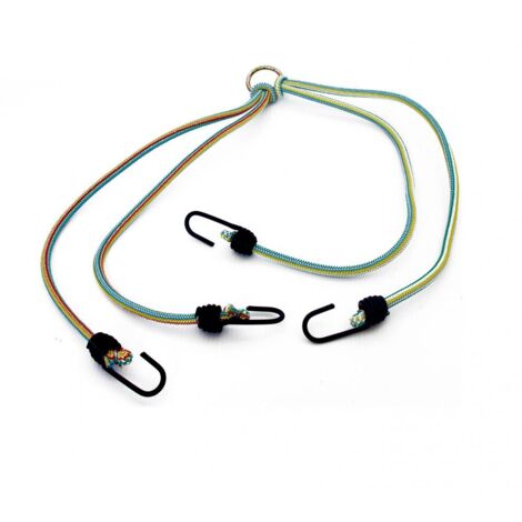 Corda elastica portapacchi "a ragno" - ganci metallo - 4 bracci - 2 pz.