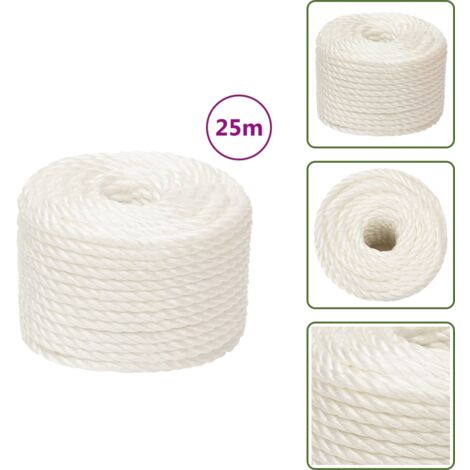 Corda impermeabile - vidaXL Corda da Lavoro Bianca 12 mm 25 m in Polipropilene - Corda da giardino