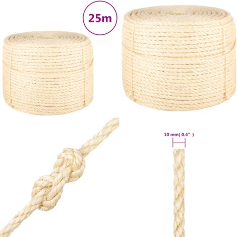 Corda in Sisal 100% 10 mm 25 m - Corda in sisal - Corda naturale