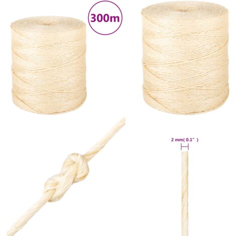 Corda in Sisal 100% 2 mm 300 m - Corda in sisal - Corda naturale