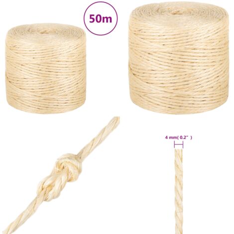 Corda in Sisal 100% 4 mm 50 m - Corda in sisal - Corda naturale