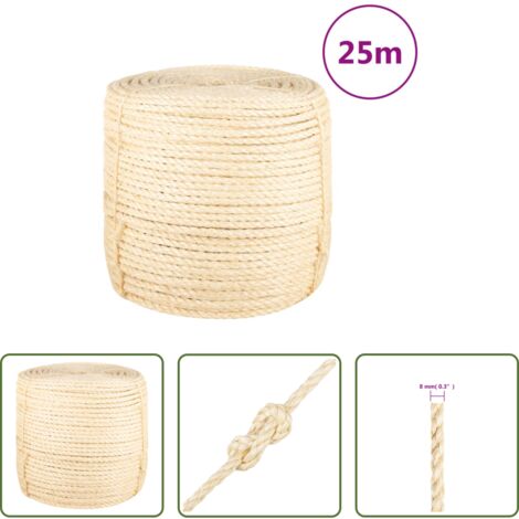 Corda in sisal -  Corda in Sisal 100% 8 mm 25 m