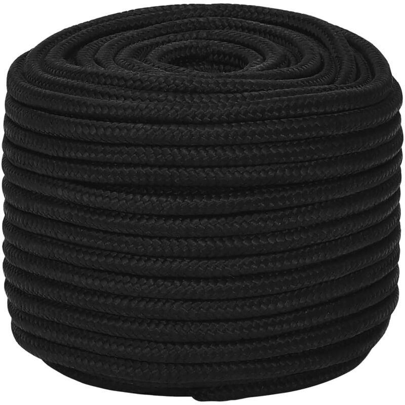 Corda da Lavoro Nera 12 mm 25 m in Poliestere