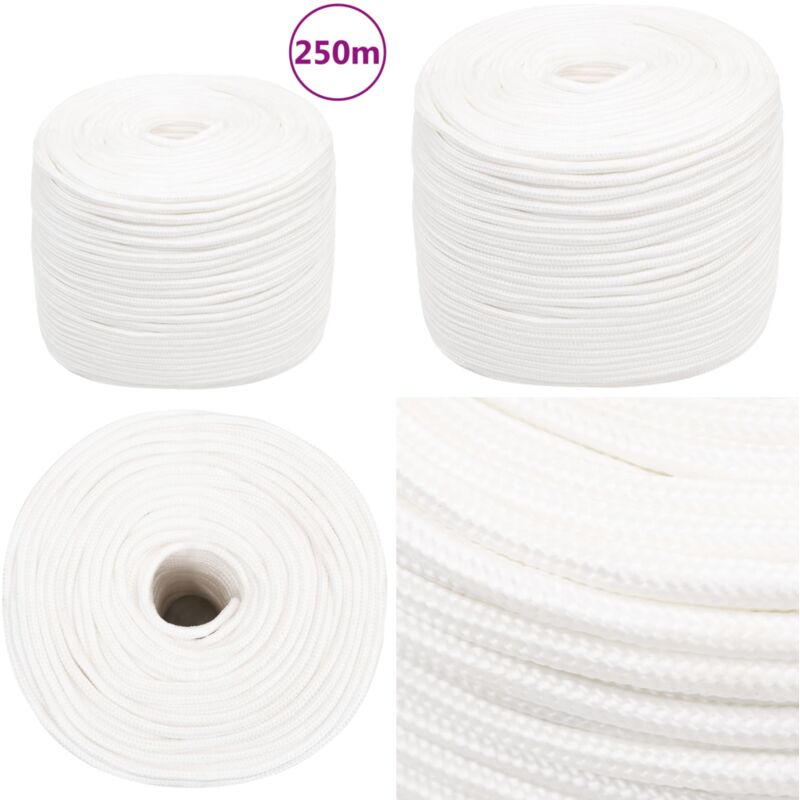 Corda per barca Completamente Bianca 6 mm 250 m in Polipropilene - Corda in polipropilene - Corda da pesca
