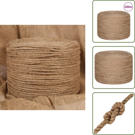 Corda per decorazioni - vidaXL Corda in Juta Lunga 100 m Spessa 8 mm - Corda per composizioni floreali