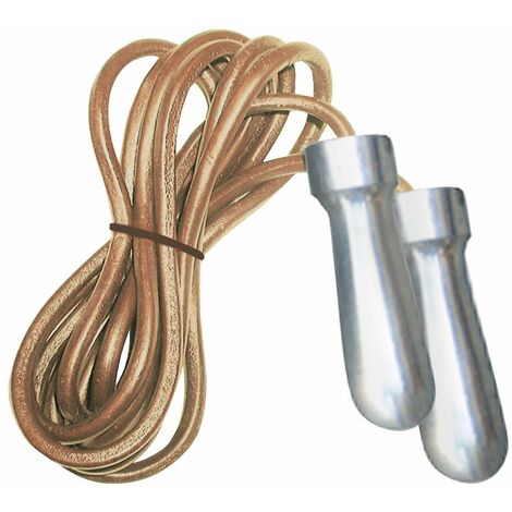 Corda per saltare in pelle professionale - impugnature heavy cromato