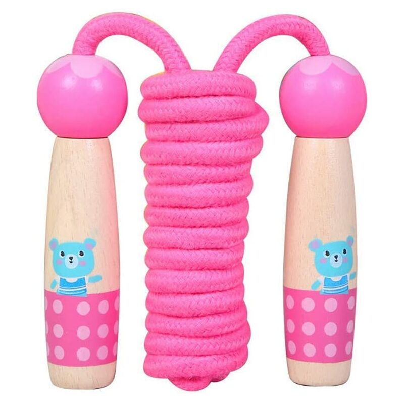 Corda per saltare per bambini con manico in legno