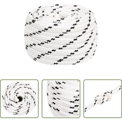Corda poliestere -  Corda Intrecciata per Barca Bianca 18 mm x 25 m Poliestere