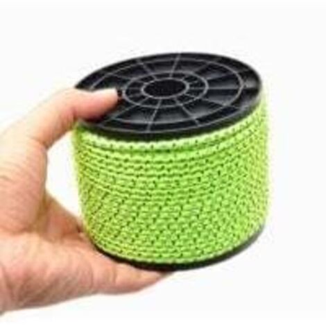 Corda riflettente per tenda da 50 m, in nylon, per campeggio, antivento, per esterni, per campeggio e trekking, verde fluorescente, 4 mm