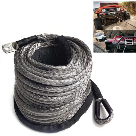 Corda sintetica in plastica, 10 mm x 30 m, corda per verricello, corda sintetica in plastica per argani, corda in fibra sintetica Offroad 23809 LBS 10.8T