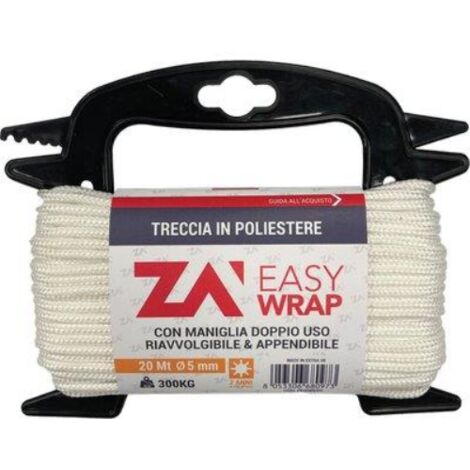 Corda treccia nylon self 1 calza ad aghi d.mm  8 l.mt 20 (3 pezzi)