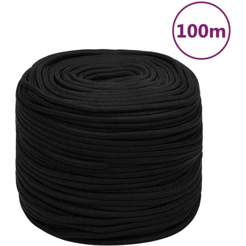 Cordage, Corde de travail Noir 8 mm 100 m Polyester SDG43391
