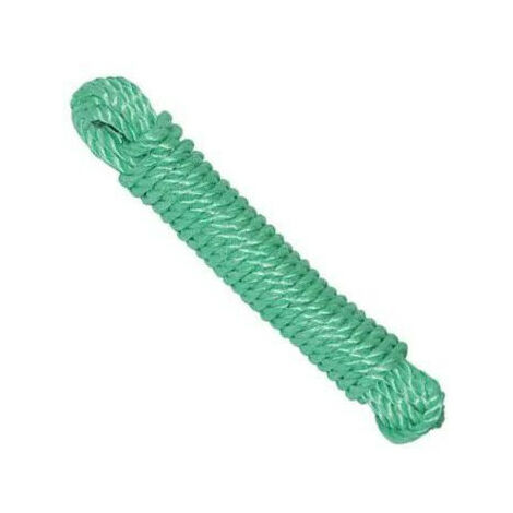 CORDAGE POLYPRO 8MM ECHEVEAU 10M BLANC OU VERT