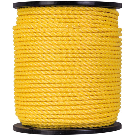 Cordage polypropylène couleur  3 torons 8 x 160 jaune 1010
