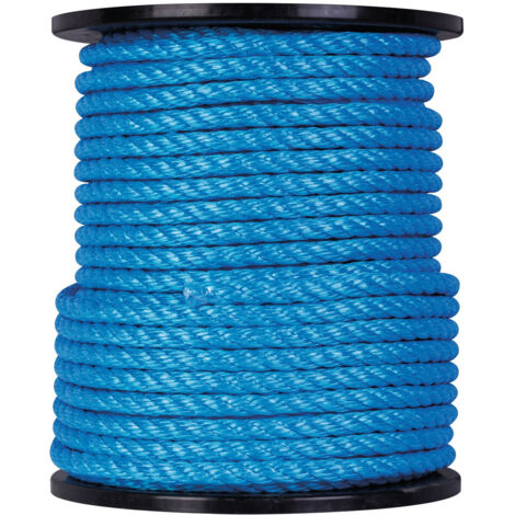 Cordage polypropylène couleur  4 torons 12 x 65 bleu 1940