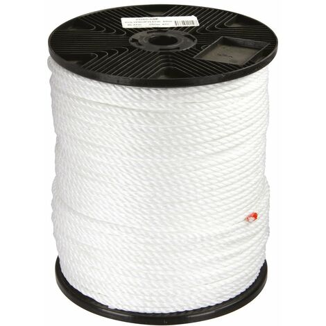 Cordage Polypropylène Couleur  4 Torons 14mm X 48m Blanc
