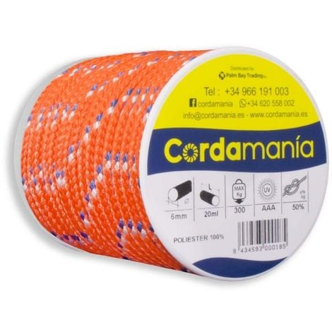 Corderie Italiane 006000761 Corda Nautica Intrecciata, 12 mm, 20 mt, Bianco  con Segnalino Blu : : Fai da te