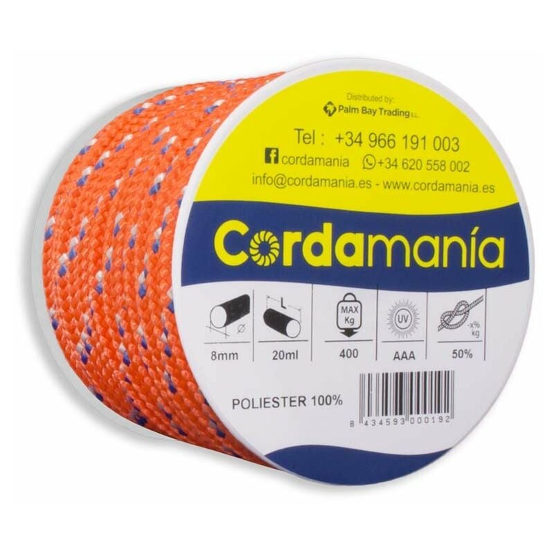 Image of Cmde12cdgz – Corda, 8 mm, colore: arancione - Cordamanía