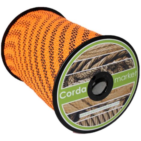 Cordamarket 8mm, Corda drizza Unisex-Adulto, Arancione Fluo, 50mts