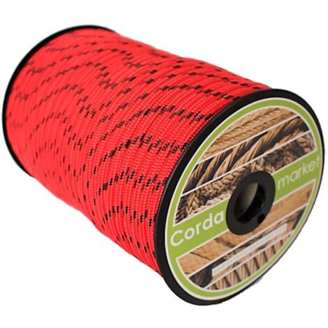 Cordamarket 8mm, Corda drizza Unisex-Adulto, Rosso, 50mts