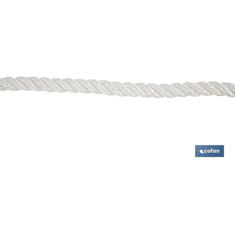 Cofan - Enrouleur de corde d'amarrage 10 mm 100 m blanc
