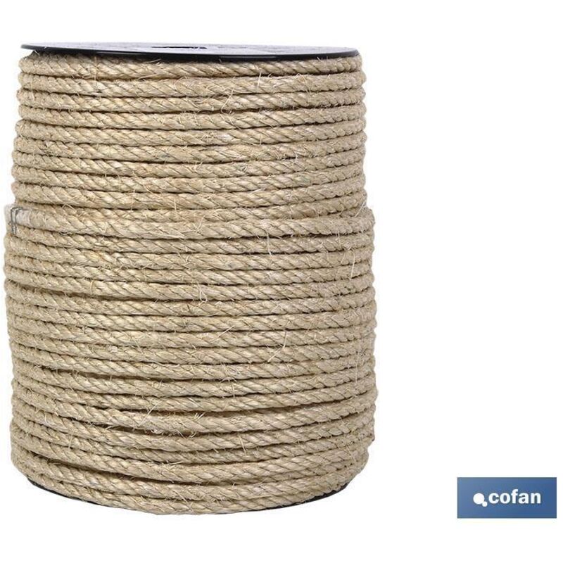 Cofan - Corde Sisal 4 Plis 8 mm 50 Mts Naturel