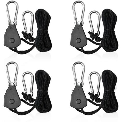 corde a cricchetto regolabili con gancio da 1/8, corda tenditrice a cricchetto per tende da sole, lampade o piante