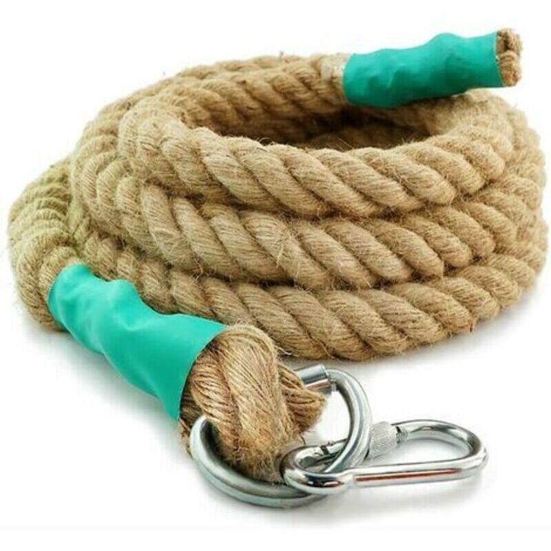 Corde à Grimper avec Mousqueton , Corde de Bataille Power Training - Corde pour l'Entraînement Musculaire, Formation de Force-30mm3m.. Debuns