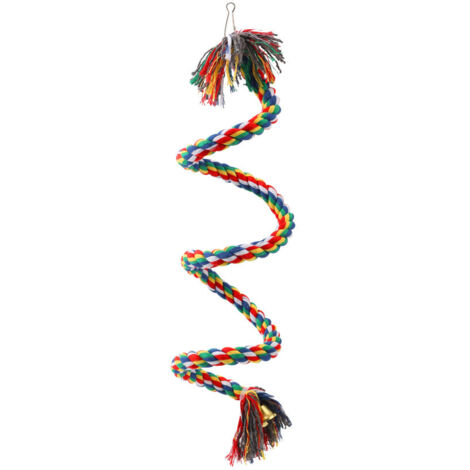 Corde à grimper colorée pour oiseaux - Jouet résistant à mâcher pour cage, perchoir balançoire pour petits oiseaux, activité interactive pour perruche, conure et canari, jouet d'intérieur pour animaux