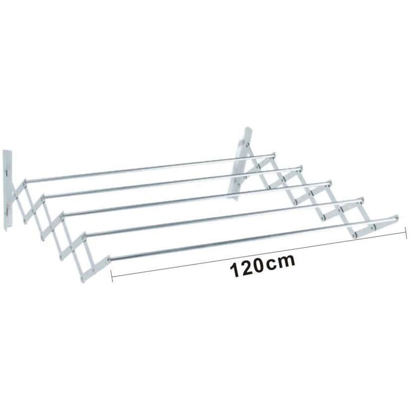 Fplus - Corde à linge accordéon extensible en aluminium talox 120x80cm