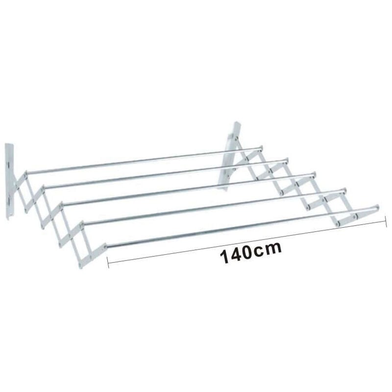 Fplus - Corde à linge accordéon extensible en aluminium talox 140x80cm