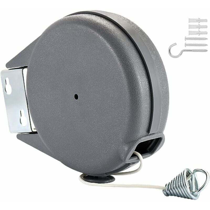 Corde à linge rétractable pour intérieur et extérieur 15m, corde à linge extensible fixée au mur économie d'espace corde de sèche-linge réglable pour