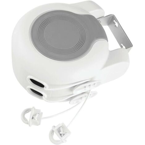corde à linge extensible – séchoir mural pour intérieur et extérieur en plastique et métal – étendoir à linge de 12,8 m pour salle de bain, buanderie, jardin ou voyage – blanc