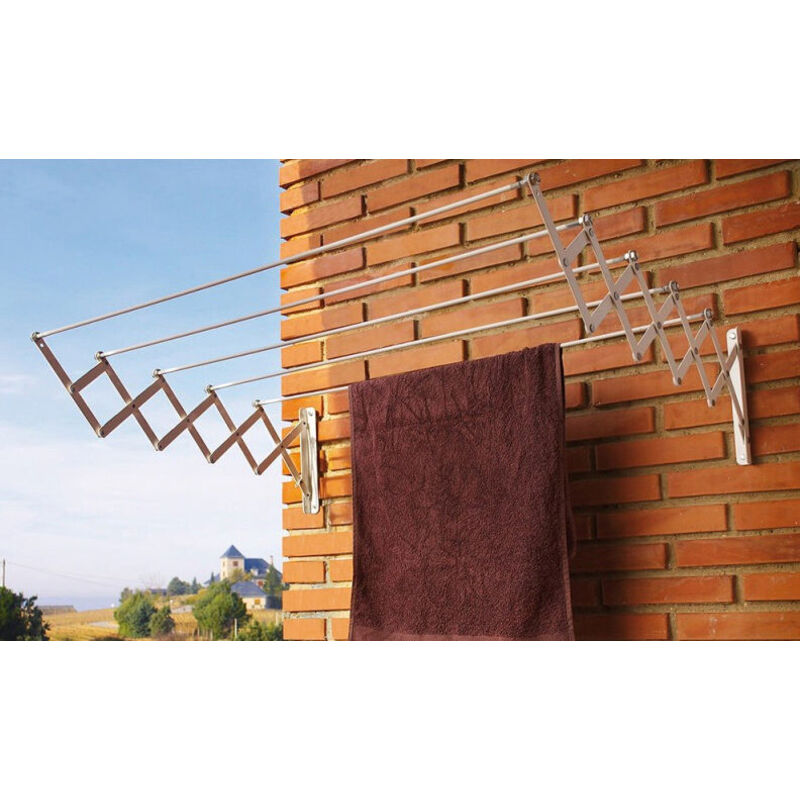 Cuncial - Corde à linge extensible accordéon époxy blanc 180 cm